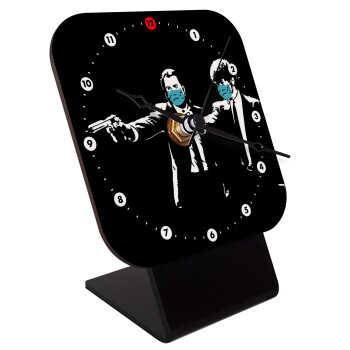 Pulp Fiction guns, Quartz Wooden table clock with hands (10cm)