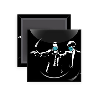 Pulp Fiction guns, Μαγνητάκι ψυγείου τετράγωνο διάστασης 5x5cm