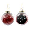 Transparent Christmas tree ball ornament with red filling 8cm