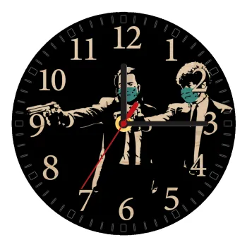 Pulp Fiction guns, Ρολόι τοίχου ξύλινο plywood (20cm)