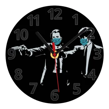 Pulp Fiction guns, Ρολόι τοίχου γυάλινο (20cm)
