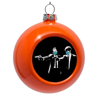 Pulp Fiction guns, Στολίδι Χριστουγεννιάτικη μπάλα δένδρου Πορτοκαλί 8cm