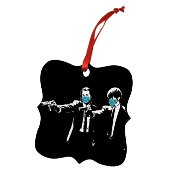 Pulp Fiction guns, Στολίδι Χριστουγεννιάτικο στολίδι polygon ξύλινο 7.5cm