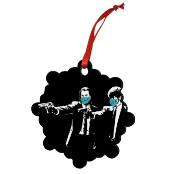 Pulp Fiction guns, Στολίδι Χριστουγεννιάτικο στολίδι snowflake ξύλινο 7.5cm