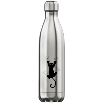 Γατούλα γρατζουνιά, Μεταλλικό παγούρι θερμός Inox (Stainless steel), διπλού τοιχώματος, 750ml