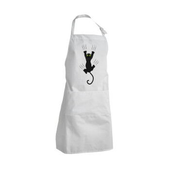 cat grabbing, Adult Chef Apron (with sliders and 2 pockets)