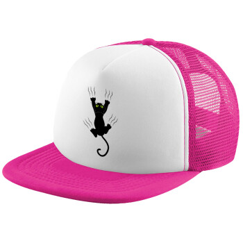 Γατούλα γρατζουνιά, Καπέλο Ενηλίκων Soft Trucker με Δίχτυ Pink/White (POLYESTER, ΕΝΗΛΙΚΩΝ, UNISEX, ONE SIZE)