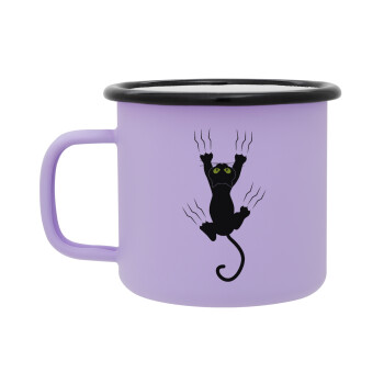 cat grabbing, Κούπα Μεταλλική εμαγιέ ΜΑΤ Light Pastel Purple 360ml