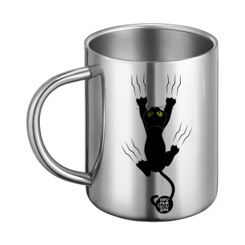 Γατούλα γρατζουνιά, Ανοξείδωτη Μεταλλική Κούπα 450ml - Διπλού Τοιχώματος