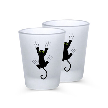 cat grabbing, Σφηνοπότηρα γυάλινα 45ml του πάγου (2 τεμάχια)