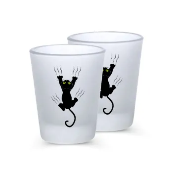 cat grabbing, Σφηνοπότηρα γυάλινα 45ml του πάγου (2 τεμάχια)