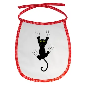 Γατούλα γρατζουνιά, Σαλιάρα μωρού αλέκιαστη με κορδόνι Κόκκινη