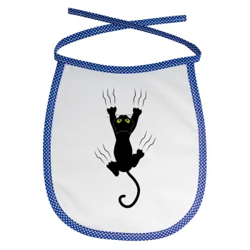 Γατούλα γρατζουνιά, Σαλιάρα μωρού αλέκιαστη με κορδόνι Μπλε