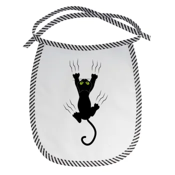 Γατούλα γρατζουνιά, Σαλιάρα μωρού αλέκιαστη με κορδόνι Μαύρη