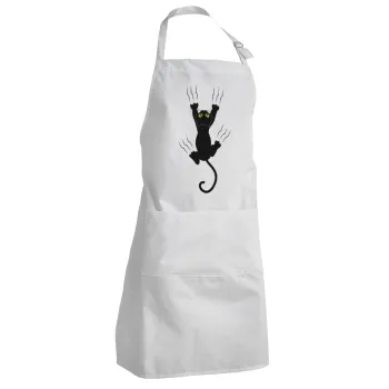 cat grabbing, Adult Chef Apron (with sliders and 2 pockets)