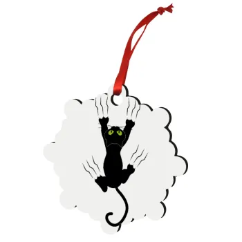 Γατούλα γρατζουνιά, Στολίδι Χριστουγεννιάτικο στολίδι snowflake ξύλινο 7.5cm