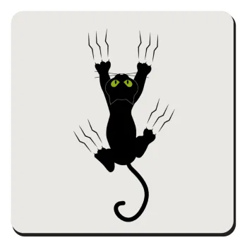 cat grabbing, Τετράγωνο μαγνητάκι ξύλινο 9x9cm