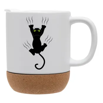 Γατούλα γρατζουνιά, Κούπα, κεραμική με βάση φελού και καπάκι (ΜΑΤ), 330ml