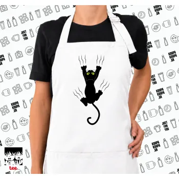 Γατούλα γρατζουνιά, Ποδιά μακριά Σεφ ολόσωμη με τσέπες white (ΕΝΗΛΙΚΩΝ)