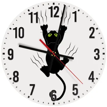 cat grabbing, Ρολόι τοίχου ξύλινο (30cm)