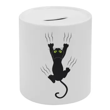 cat grabbing, Κουμπαράς πορσελάνης με τάπα