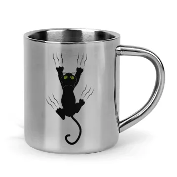 cat grabbing, Mug Stainless steel double wall 300ml