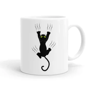 cat grabbing, Ceramic coffee mug, 330ml