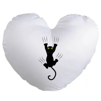 Γατούλα γρατζουνιά, Μαξιλάρι καναπέ καρδιά 40x40cm περιέχεται το  γέμισμα