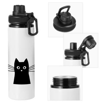 Μαύρη γάτα, Μεταλλικό παγούρι νερού με καπάκι ασφαλείας, αλουμινίου 850ml