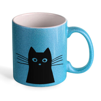 Black Cat, Κούπα Σιέλ Glitter που γυαλίζει, κεραμική, 330ml