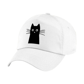 Μαύρη γάτα, Καπέλο παιδικό Baseball, 100% Βαμβακερό Twill, Λευκό (ΒΑΜΒΑΚΕΡΟ, ΠΑΙΔΙΚΟ, UNISEX, ONE SIZE)