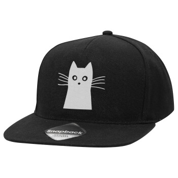 Μαύρη γάτα, Καπέλο Ενηλίκων Flat Snapback Μαύρο, (POLYESTER, ΕΝΗΛΙΚΩΝ, UNISEX, ONE SIZE)