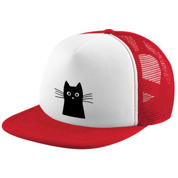 Μαύρη γάτα, Καπέλο Ενηλίκων Soft Trucker με Δίχτυ Red/White (POLYESTER, ΕΝΗΛΙΚΩΝ, UNISEX, ONE SIZE)