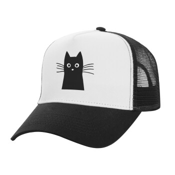 Μαύρη γάτα, Καπέλο Structured Trucker, ΛΕΥΚΟ/ΜΑΥΡΟ