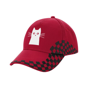 Μαύρη γάτα, Καπέλο Ενηλίκων Ultimate ΚΟΚΚΙΝΟ/ΜΑΥΡΟ RACING με Σκρατς, (100% ΒΑΜΒΑΚΕΡΟ DRILL, ΕΝΗΛΙΚΩΝ, UNISEX, ONE SIZE)