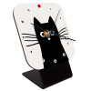 Μαύρη γάτα, Επιτραπέζιο ρολόι ξύλινο με δείκτες (10cm)