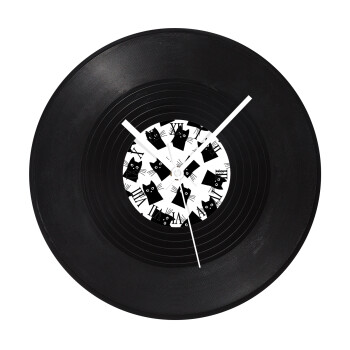 Black Cat, Ρολόι τοίχου Βινύλιο (30cm)