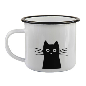 Μαύρη γάτα, Κούπα εμαγιέ με μαύρο χείλος 360ml
