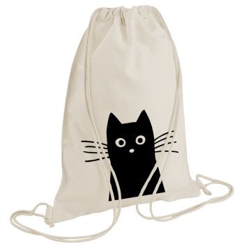 Μαύρη γάτα, Τσάντα πλάτης πουγκί GYMBAG natural (28x40cm)