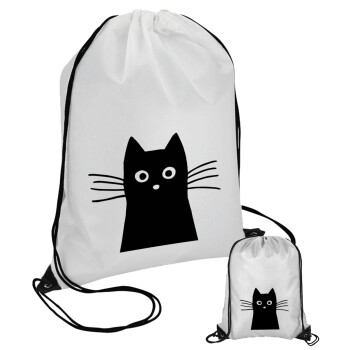 Μαύρη γάτα, Τσάντα πουγκί με μαύρα κορδόνια 45χ35cm (1 τεμάχιο)