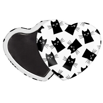 Μαύρη γάτα, Μαγνητάκι καρδιά (57x52mm)