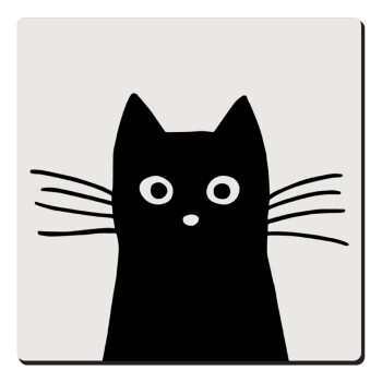 Black Cat, Τετράγωνο μαγνητάκι ξύλινο 6x6cm