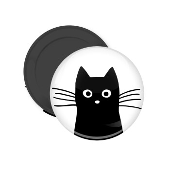 Μαύρη γάτα, Μαγνητάκι ψυγείου στρογγυλό διάστασης 5cm