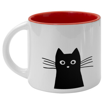 Black Cat, Κούπα κεραμική 400ml Λευκή/Κόκκινη