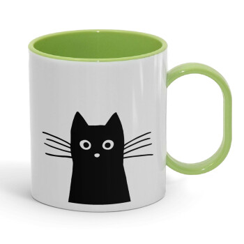 Μαύρη γάτα, Κούπα (πλαστική) (BPA-FREE) Polymer Πράσινη για παιδιά, 330ml
