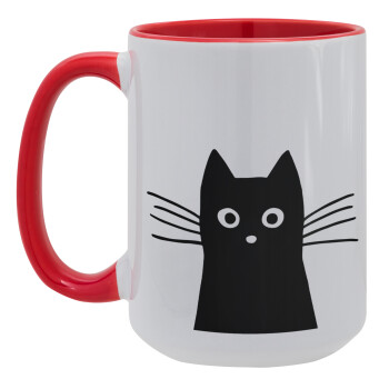 Μαύρη γάτα, Κούπα Mega 15oz, κεραμική Κόκκινη, 450ml