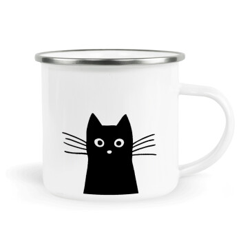Μαύρη γάτα, Κούπα Μεταλλική εμαγιέ λευκη 360ml