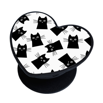 Black Cat, Phone Holders Stand  καρδιά Μαύρο Βάση Στήριξης Κινητού στο Χέρι