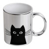 Mug ceramic, silver mirror, 330ml