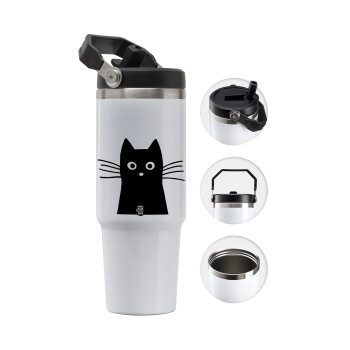 Μαύρη γάτα, Θερμός Ανοξείδωτο 30oz με χερούλι
